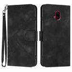 For Fujitsu Arrows F-52B Line Pattern Skin Feel Leather Phone Case(Black)