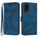 For TCL 50 LE Line Pattern Skin Feel Leather Phone Case(Royal Blue)