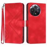 For TCL 60R 5G Line Pattern Skin Feel Leather Phone Case(Red)
