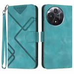 For TCL 60R 5G Line Pattern Skin Feel Leather Phone Case(Light Blue)
