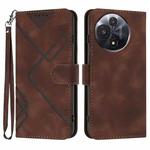 For TCL 60R 5G Line Pattern Skin Feel Leather Phone Case(Coffee)