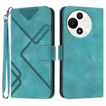 For TCL 60 SE / TCL 605 Line Pattern Skin Feel Leather Phone Case(Light Blue)