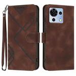 For ZTE Blade V50 Vita Line Pattern Skin Feel Leather Phone Case(Coffee)