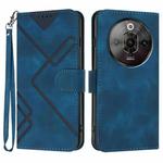 For ZTE nubia Focus Pro Line Pattern Skin Feel Leather Phone Case(Royal Blue)