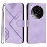 For ZTE nubia Z50S Pro Line Pattern Skin Feel Leather Phone Case(Light Purple)