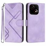 For ZTE Blade A35e 4G Line Pattern Skin Feel Leather Phone Case(Light Purple)