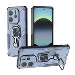 For Redmi Note 14 4G 163.25mm Metal Kickstand TPU Hybrid PC Phone Case(Blue)