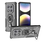 For Redmi Note 14 Pro 4G Metal Kickstand TPU Hybrid PC Phone Case(Black)