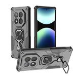 For Redmi Note 14 Pro+ 5G Metal Kickstand TPU Hybrid PC Phone Case(Black)
