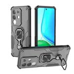For vivo Y29 4G / T4x 5G Metal Kickstand TPU Hybrid PC Phone Case(Black)