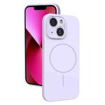 For iPhone 13 Thin Circle MagSafe Fine Hole Liquid Silicone Phone Case(Purple)