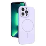 For iPhone 13 Pro Max Thin Circle MagSafe Fine Hole Liquid Silicone Phone Case(Purple)