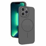 For iPhone 13 Pro Max Thin Circle MagSafe Fine Hole Liquid Silicone Phone Case(Dark Grey)