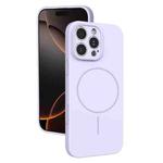 For iPhone 16 Pro Thin Circle MagSafe Fine Hole Liquid Silicone Phone Case(Purple)
