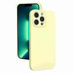 For iPhone 13 Pro Max Fine Hole Liquid Silicone Phone Case(Yellow)