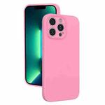 For iPhone 13 Pro Max Fine Hole Liquid Silicone Phone Case(Rose Pink)