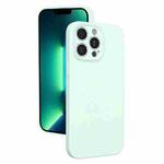 For iPhone 13 Pro Max Fine Hole Liquid Silicone Phone Case(Mint Green)
