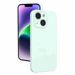 For iPhone 14 Fine Hole Liquid Silicone Phone Case(Mint Green)