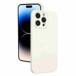 For iPhone 14 Pro Fine Hole Liquid Silicone Phone Case(White)