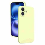 For iPhone 16 Fine Hole Liquid Silicone Phone Case(Yellow)