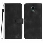 For Kyocera DIGNO BX Heart Pattern Skin Feel Leather Phone Case(Black)