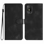 For TCL 403 Heart Pattern Skin Feel Leather Phone Case(Black)
