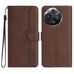 For TCL 60R 5G Heart Pattern Skin Feel Leather Phone Case(Brown)