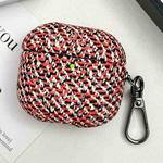 For AirPods 4 Camouflage Texture Earbuds Box PC Case with Hook(Red)