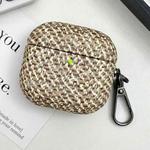 For AirPods 4 Camouflage Texture Earbuds Box PC Case with Hook(Yellow)