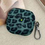 For AirPods 4 Leopard Texture Wireless Earphone PC Case(Green)