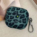 For AirPods Pro 2 Leopard Texture Wireless Earphone PC Case(Green)