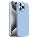 For iPhone 15 Pro Max Burom Cloud Sensing Ultra-thin Liquid Silicone Full Coverage Phone Case(Haze Blue)