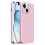 For iPhone 15 Burom Cloud Sensing Ultra-thin Liquid Silicone Full Coverage Phone Case(Cherry Blossom)