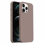 For iPhone 12 Pro Max Burom Cloud Sensing Ultra-thin Liquid Silicone Full Coverage Phone Case(Qiaoli Brown)