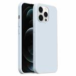 For iPhone 12 Pro Max Burom Cloud Sensing Ultra-thin Liquid Silicone Full Coverage Phone Case(Glacier Blue)