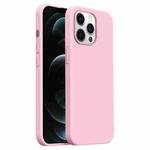 For iPhone 12 Pro Max Burom Cloud Sensing Ultra-thin Liquid Silicone Full Coverage Phone Case(Peach Powder)