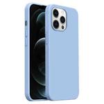 For iPhone 12 Pro Max Burom Cloud Sensing Ultra-thin Liquid Silicone Full Coverage Phone Case(Haze Blue)