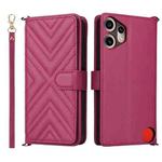 For Nothing CMF Phone 2 Pro Multifunctional 6-Card Slots Leather Phone Case with Wrist Strap(Rose Red)