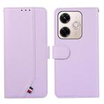 For Redmi 13X ABEEL Delicate Texture Splicing RFID Leather Phone Case(Purple)