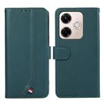 For Redmi 13X ABEEL Delicate Texture Splicing RFID Leather Phone Case(Green)