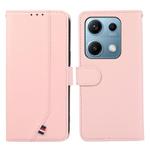 For Redmi Note 14s ABEEL Delicate Texture Splicing RFID Leather Phone Case(Pink)