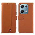 For Redmi Note 14s ABEEL Delicate Texture Splicing RFID Leather Phone Case(Brown)