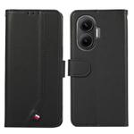 For Redmi Turbo 4 Pro ABEEL Delicate Texture Splicing RFID Leather Phone Case(Black)