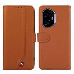 For Honor 400 ABEEL Delicate Texture Splicing RFID Leather Phone Case(Brown)