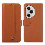 For Honor 400 Pro Global 160.8mm ABEEL Delicate Texture Splicing RFID Leather Phone Case(Brown)