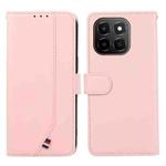 For Honor X6c 4G ABEEL Delicate Texture Splicing RFID Leather Phone Case(Pink)