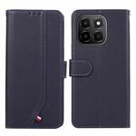 For Honor X6c 4G ABEEL Delicate Texture Splicing RFID Leather Phone Case(Blue)