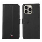 For iPhone 12 Pro ABEEL Delicate Texture Splicing RFID Leather Phone Case(Black)