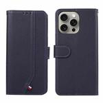 For iPhone 13 Pro Max ABEEL Delicate Texture Splicing RFID Leather Phone Case(Blue)