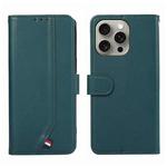 For iPhone 13 Pro Max ABEEL Delicate Texture Splicing RFID Leather Phone Case(Green)